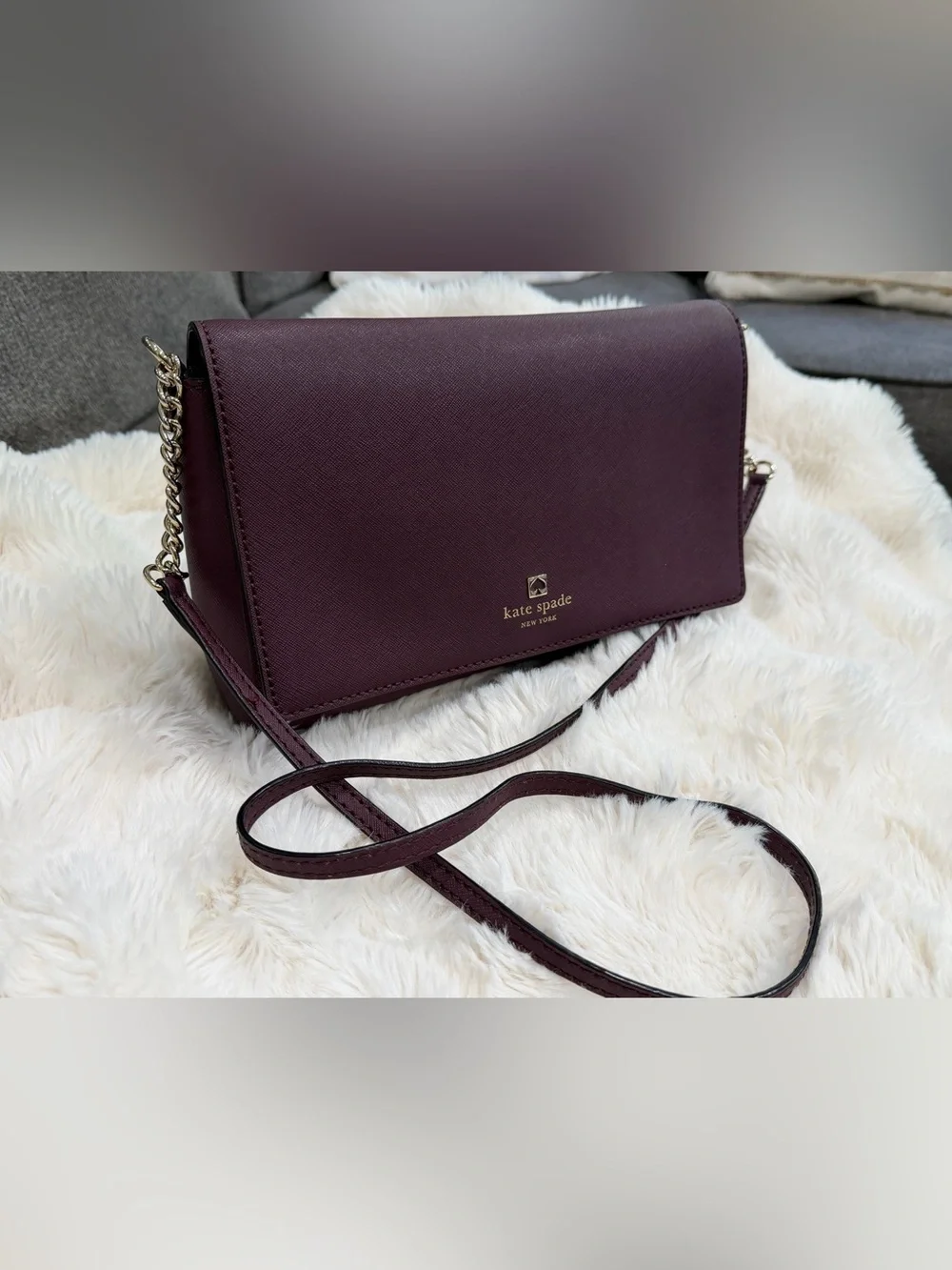 💜NWOT kate spade New York Plum Leather Crossbody Bag